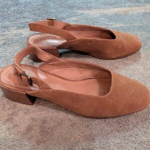 Soludos Tan Slingback Heels